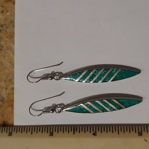Alpaca Mexico Green Stone Earrings
